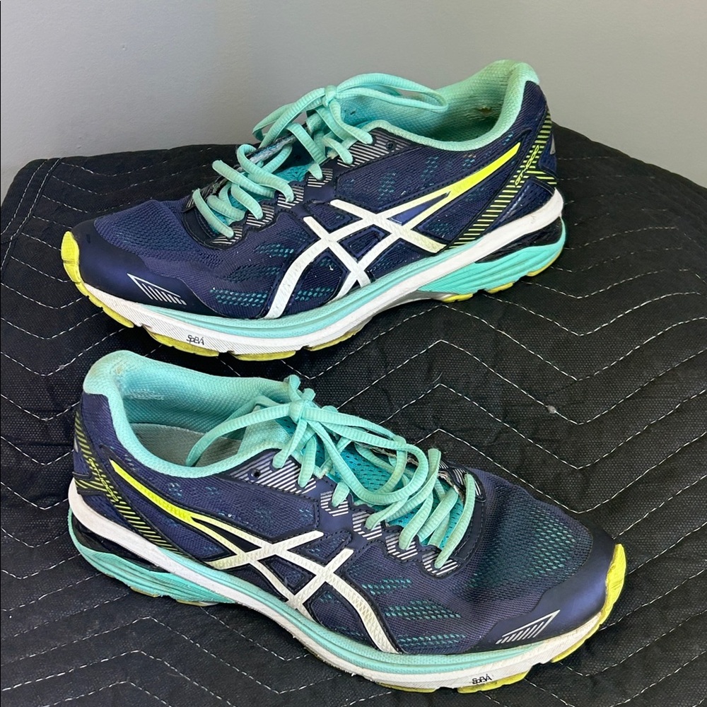 Asics GT 1000 Navy, Teal & Yellow Women's Running Shoes